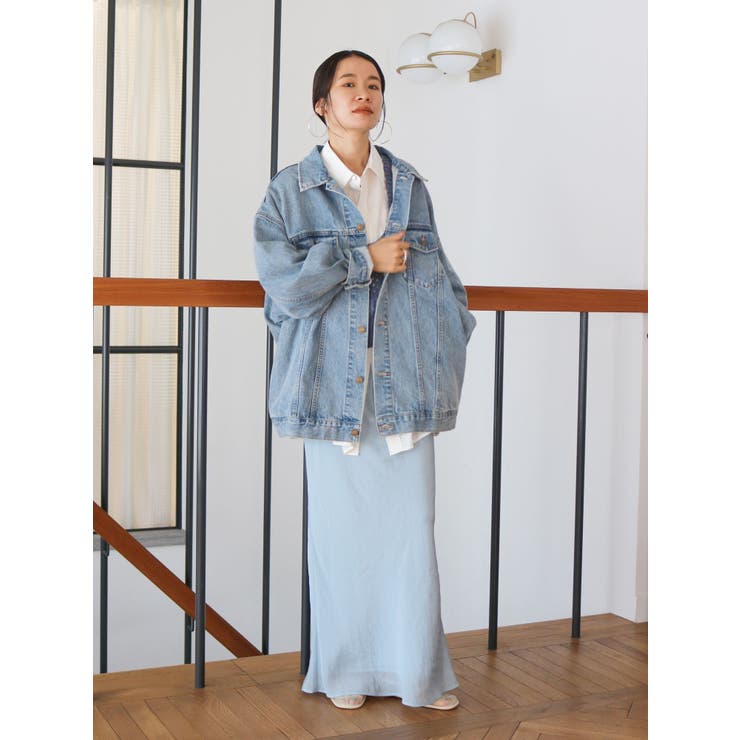Ungrid ビッグシルエットデニムジャケット　ゆったり　大きいサイズ セール】ビッグシルエットデニムジャケット（デニムジャケット