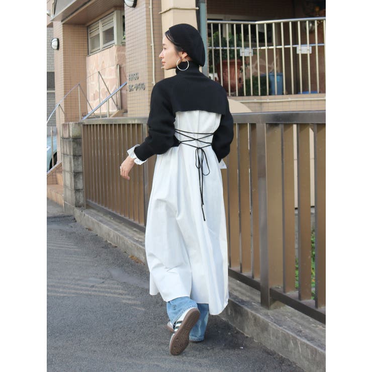 バックリボンニットセットワンピース[品番：MKSW0056604]｜Ungrid