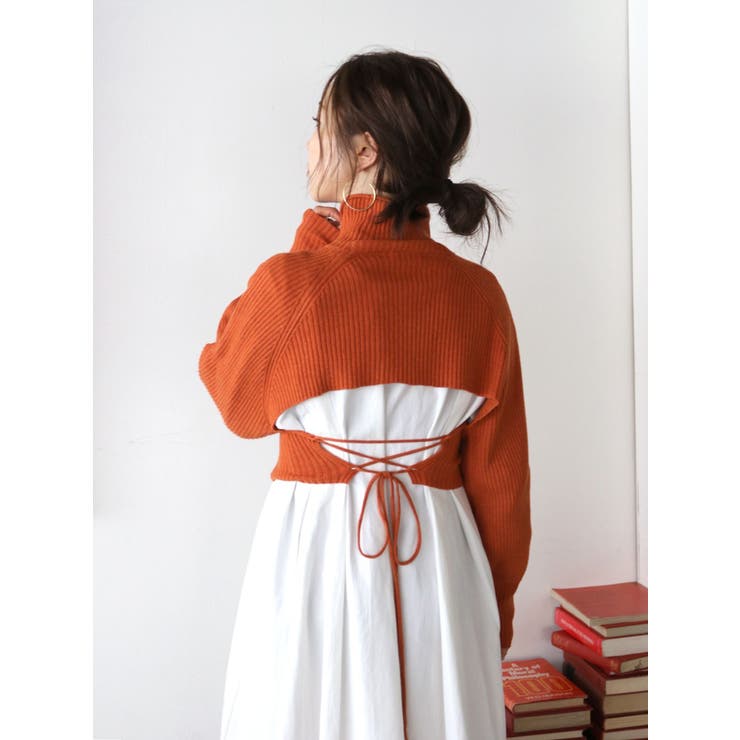 バックリボンニットセットワンピース[品番：MKSW0056604