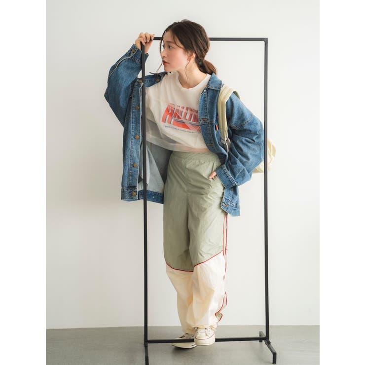 Ungrid パンツ カラーブロッキングナイロンパンツ レディース