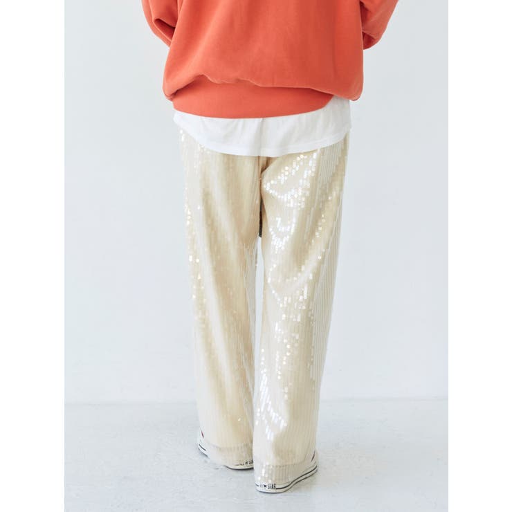 スパンコールストレートパンツ Ungrid ワイドパンツ Ungrid（アングリッド）の「スパンコールストレートパンツ