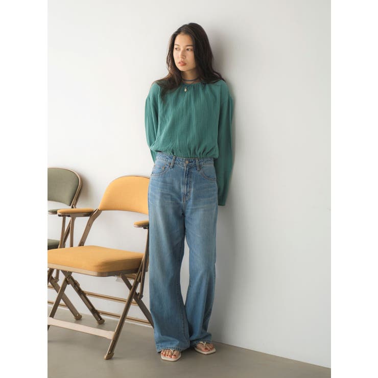 ハイウエストオーガニックコットンルーズデニム | Ungrid | 詳細画像5