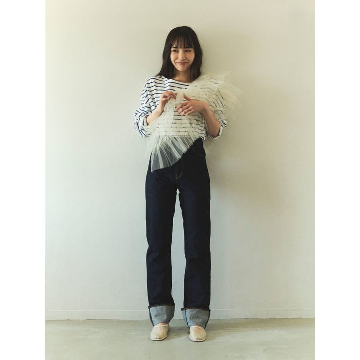 井桁弘恵さんコラボ ハイウエストロールアップデニム[品番