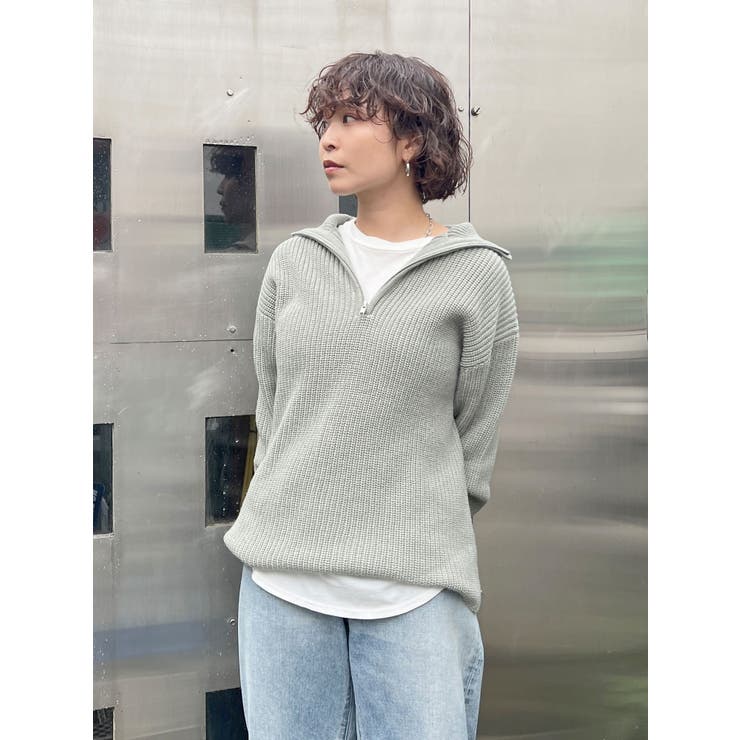 ハーフジップルーズニット[品番：MKSW0056439]｜Ungrid（アン