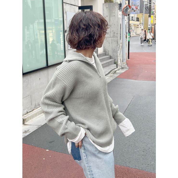 ハーフジップルーズニット[品番：MKSW0056439]｜Ungrid（アン
