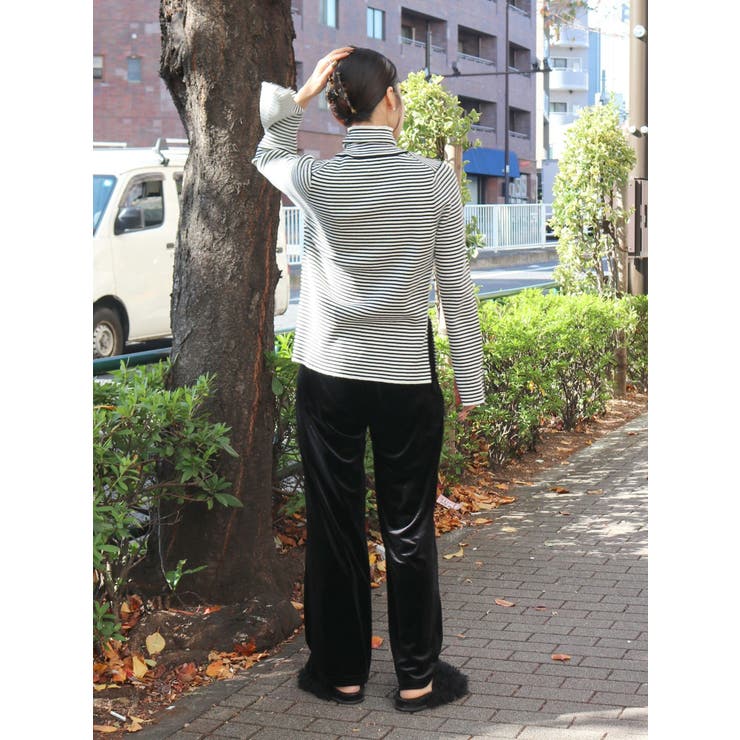 フレアスリーブフィットボーダーニット | Ungrid | 詳細画像12 