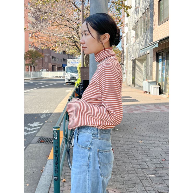 フレアスリーブフィットボーダーニット | Ungrid | 詳細画像14 