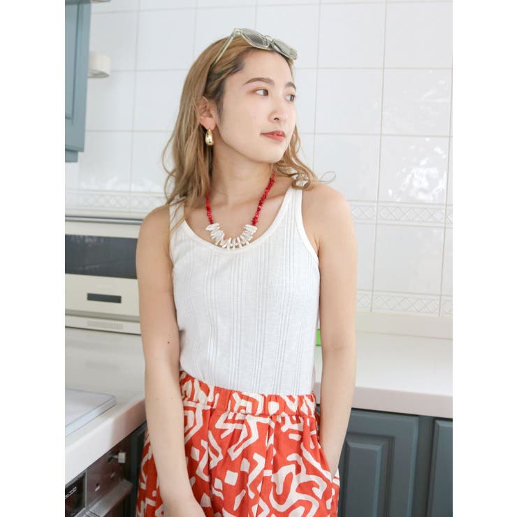 オフホワイト | ランダムテレコタンクトップ | Ungrid