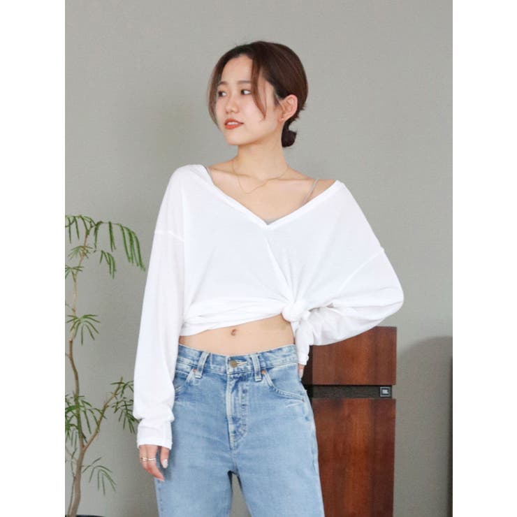 ハイツイストＶネックロングスリーブTee | Ungrid | 詳細画像1 