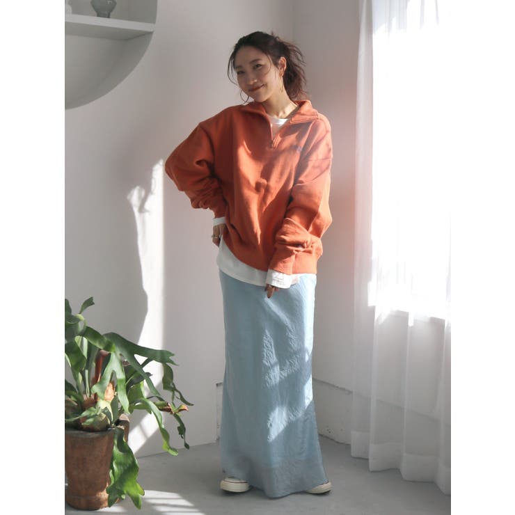 井桁弘恵さんコラボ ハーフジップロゴスウェット[品番