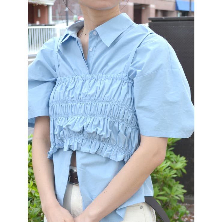 マルチウェイビスチェレイヤードシャツ | Ungrid | 詳細画像14 