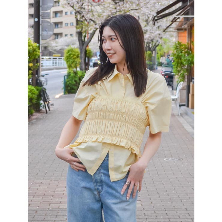 イエロー | マルチウェイビスチェレイヤードシャツ | Ungrid