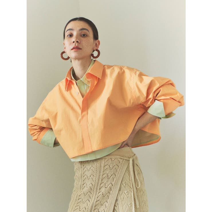 オレンジ | ダブルカフスショートシャツ | Ungrid