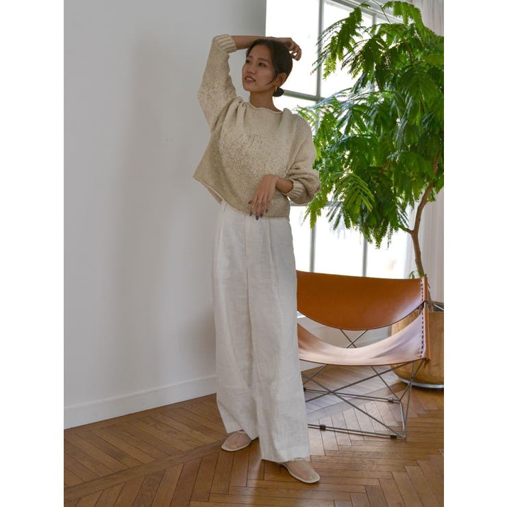 リネン ワイド パンツ 2色 タック ワッシャー カジュアル ルーズ TOKYO BASIC ワイドパンツ パンツレディース レディース リネン