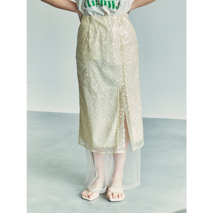 ミドル丈スパンコールスカート | Ungrid | 詳細画像2 