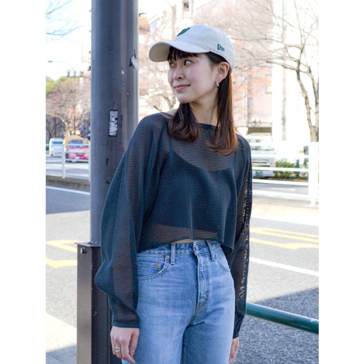 ショートメッシュロングスリーブTee[品番：MKSW0056007]｜Ungrid