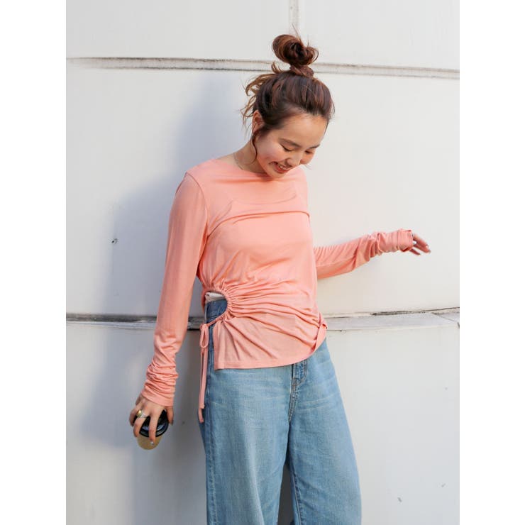 オレンジ | サイドオープンロングスリーブTee | Ungrid