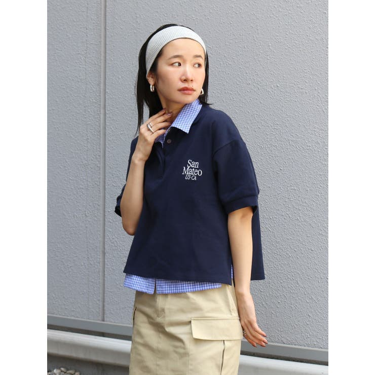 ネイビー | ロゴショートポロシャツ | Ungrid