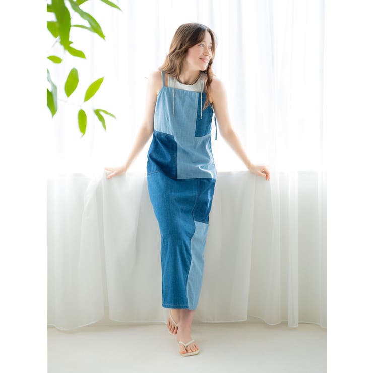 コグマ　キャピタル kountry パッチワークキルトリメイクデニムワンピ コグマ様専用 キャピタル kountry パッチワークキルトリメイク