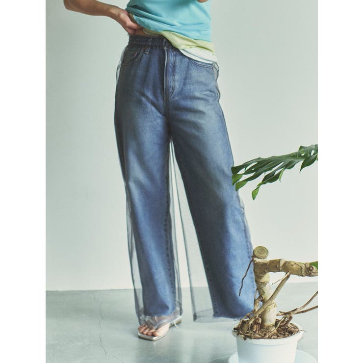 チャコールグレー | シアーチュールパンツ | Ungrid