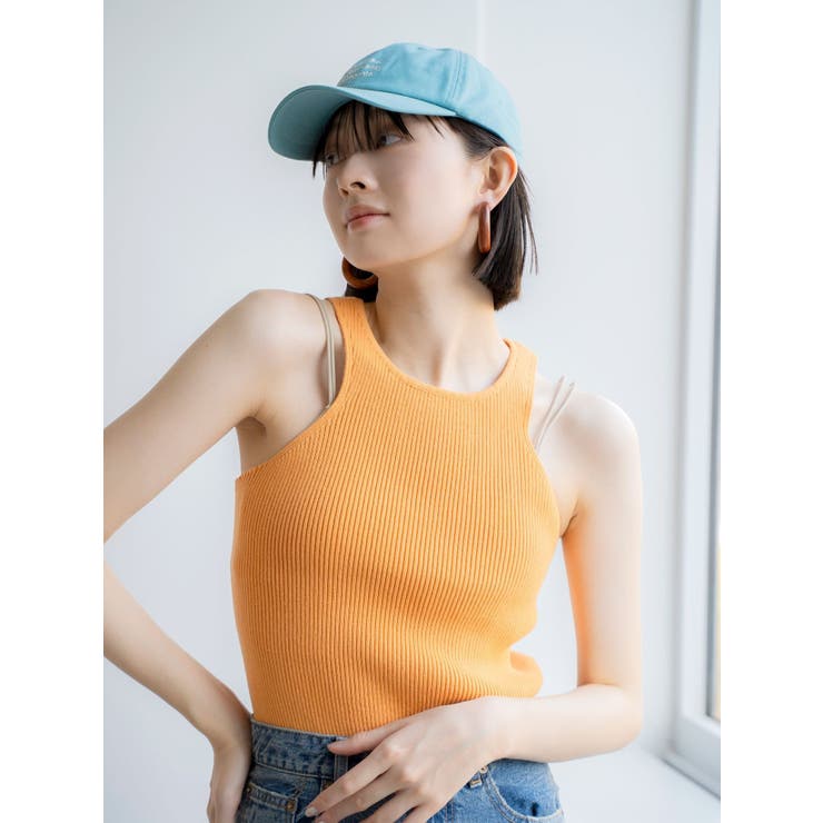 オレンジ | アメスリニットタンクトップ | Ungrid