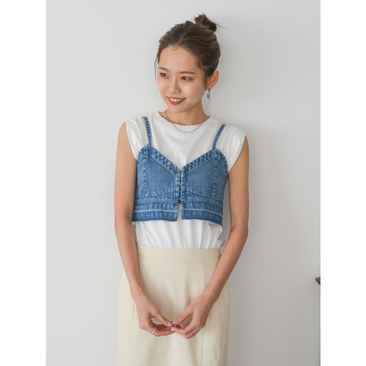 CVTVLIST / 24SS/アンダークロス タンクトップ/0/コットン/BLK/240103RF04 CVTVLIST◇24SS/アンダークロス タンクトップ/0/コットン/BLK