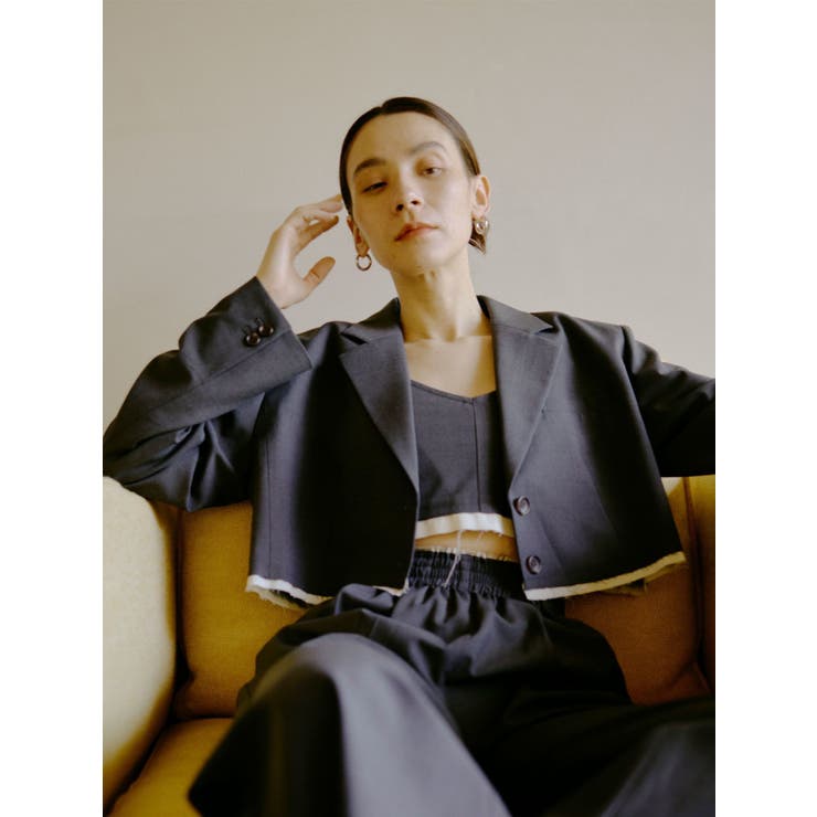 チャコールグレー | カットオフデザインショートジャケット | Ungrid