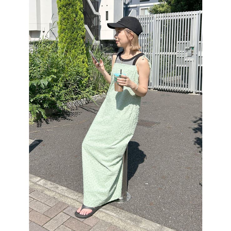 シワシフォンドロストフレアキャミワンピース(M GRAY