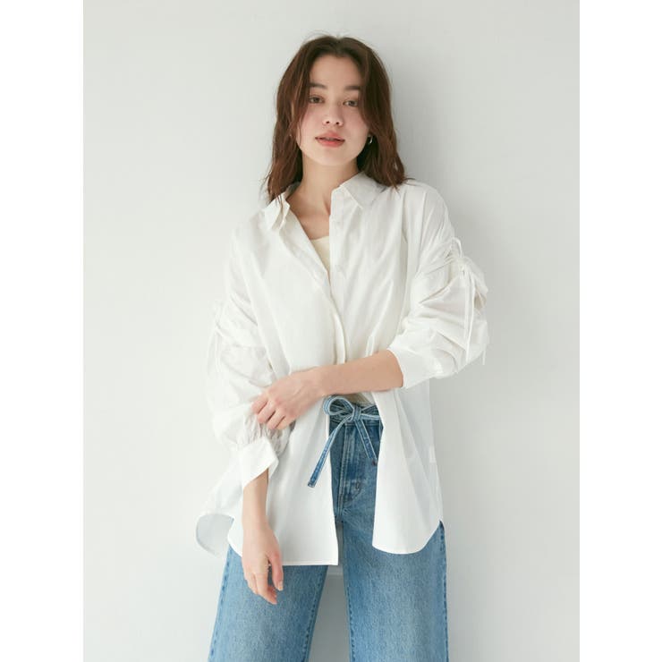 オフホワイト | ショルダーデザインビッグシャツ | Ungrid