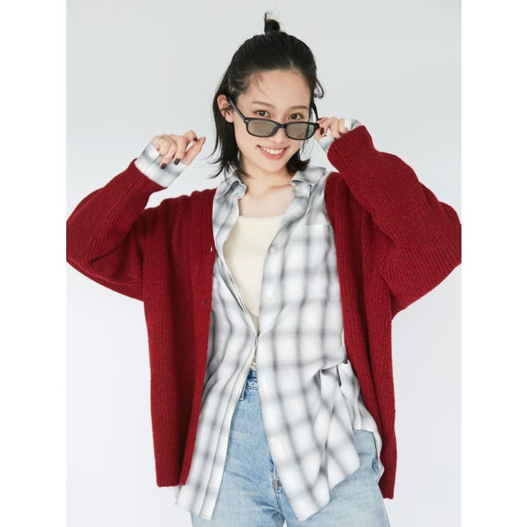 WEB限定】オンブレーチェックルーズシャツ[品番：MKSW0059360