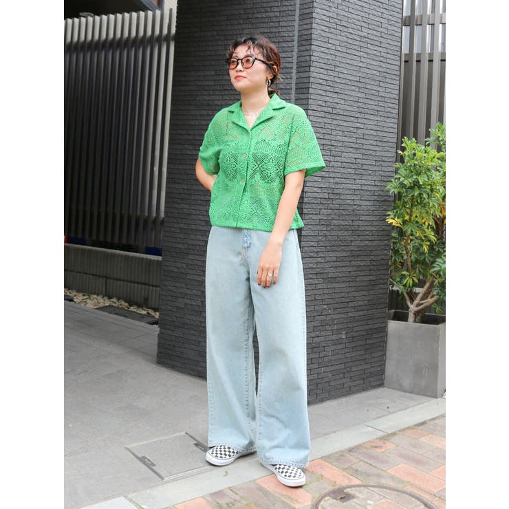 AGLINI 売れ筋商品|||アリーニ シャツ トップス レディース Shirts Green antiqua チェック柄 シアーシャツ シャツ レディース トップス