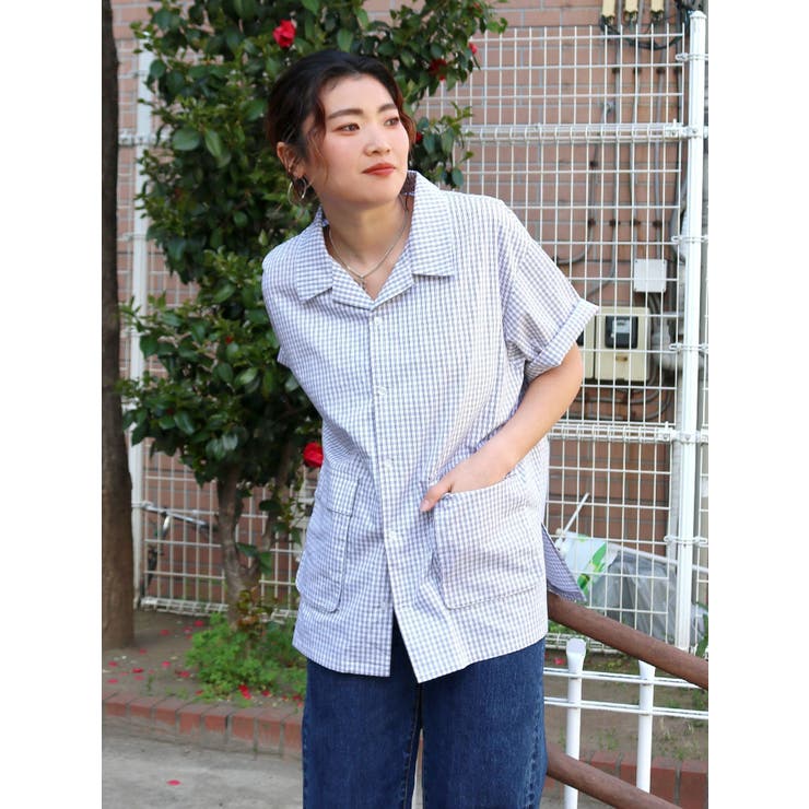 オフホワイト | 【WEB限定】ハーフスリーブチェックルーズシャツ | Ungrid