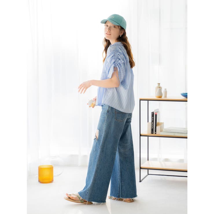 ギャザーデザインハーフスリーブシャツ | Ungrid | 詳細画像16 