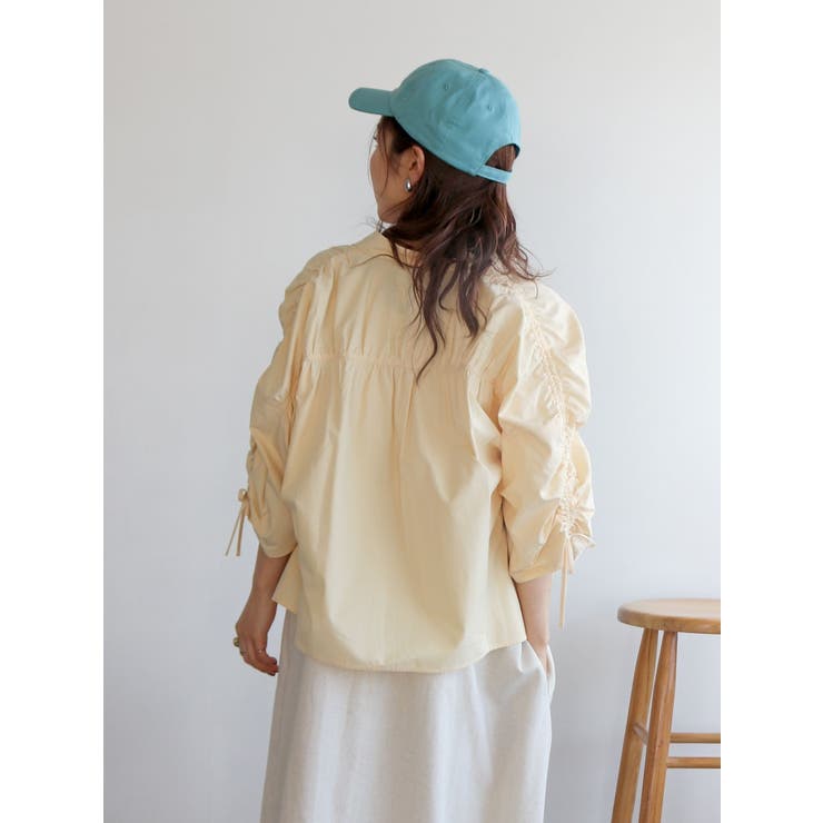 ギャザーデザインハーフスリーブシャツ | Ungrid | 詳細画像31 