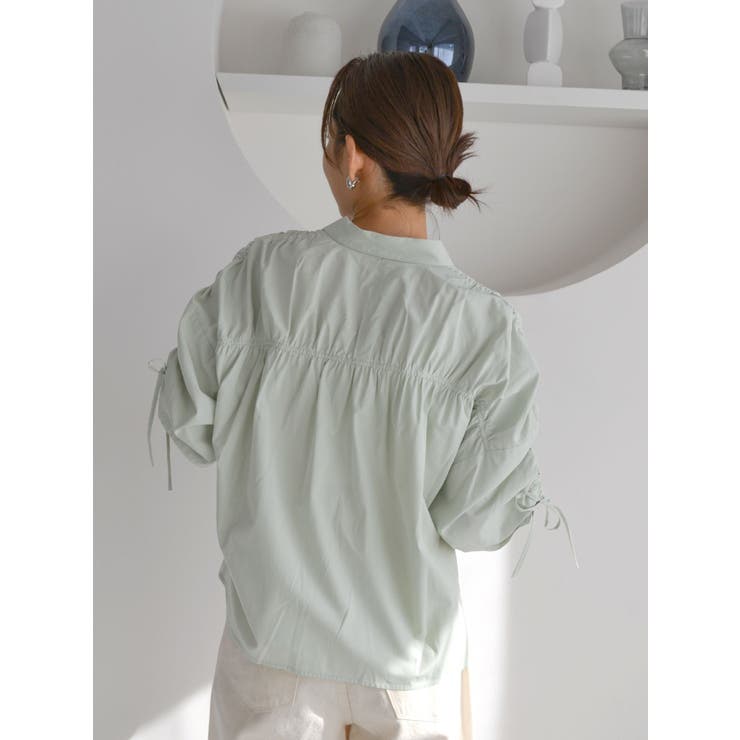 ギャザーデザインハーフスリーブシャツ | Ungrid | 詳細画像42 