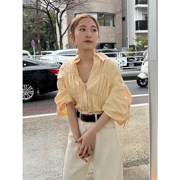 ギャザーデザインハーフスリーブシャツ | Ungrid | 詳細画像47 