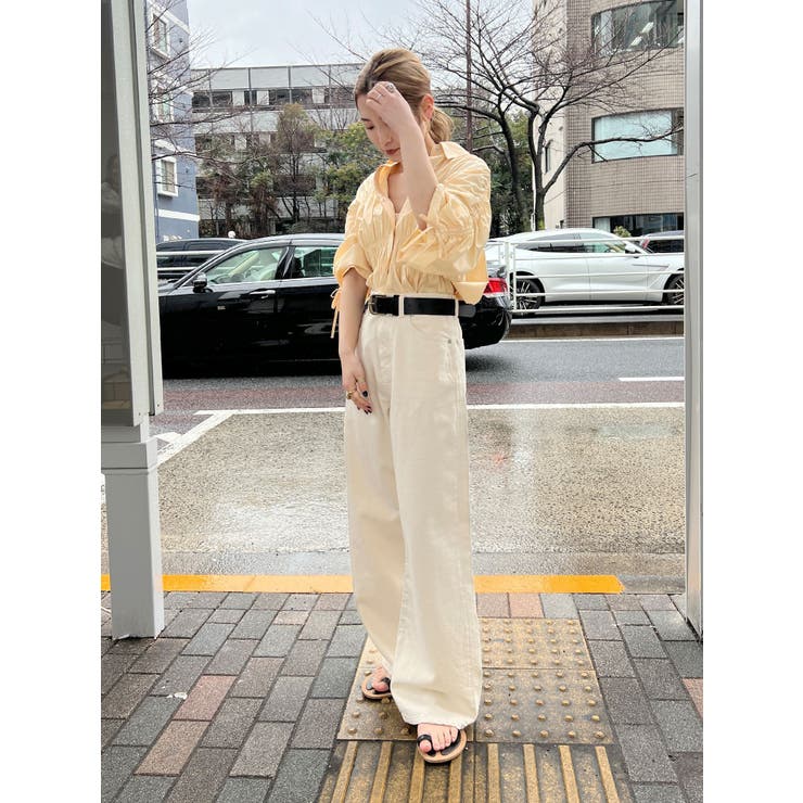 ギャザーデザインハーフスリーブシャツ | Ungrid | 詳細画像48 