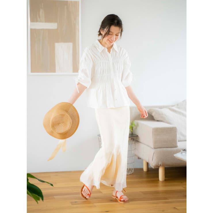 ギャザーデザインハーフスリーブシャツ | Ungrid | 詳細画像5 