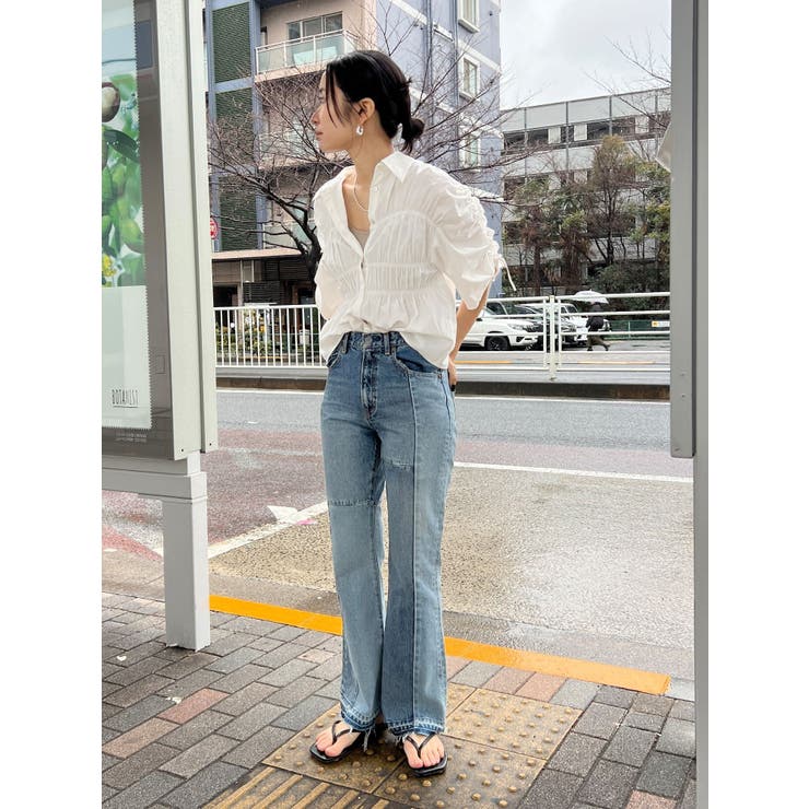 ギャザーデザインハーフスリーブシャツ | Ungrid | 詳細画像50 