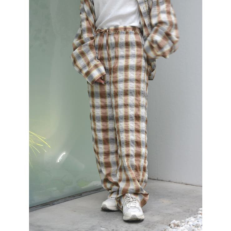 オレンジ | チェックラフパンツ | Ungrid