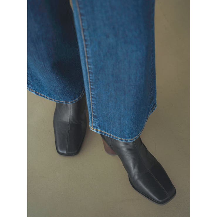 ブラック | スクエアトゥミドル丈ブーツ | Ungrid