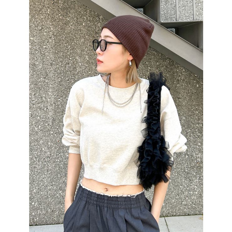 チュールコンビベロアショルダーバッグ | Ungrid | 詳細画像7 