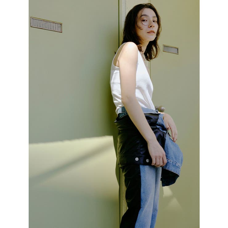 フェイクレザードッキングデニム | Ungrid | 詳細画像2