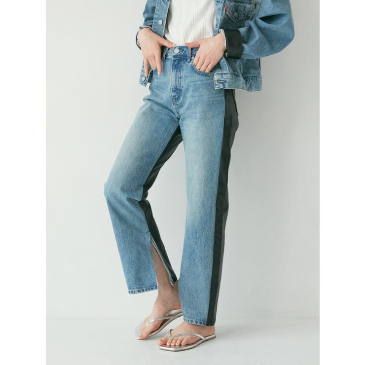 フェイクレザードッキングデニム | Ungrid | 詳細画像3