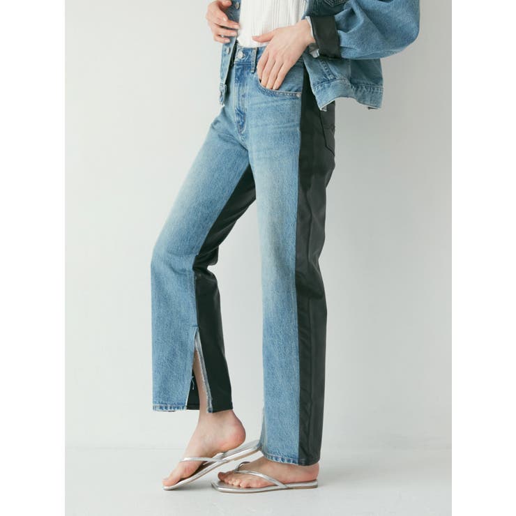 フェイクレザードッキングデニム | Ungrid | 詳細画像5