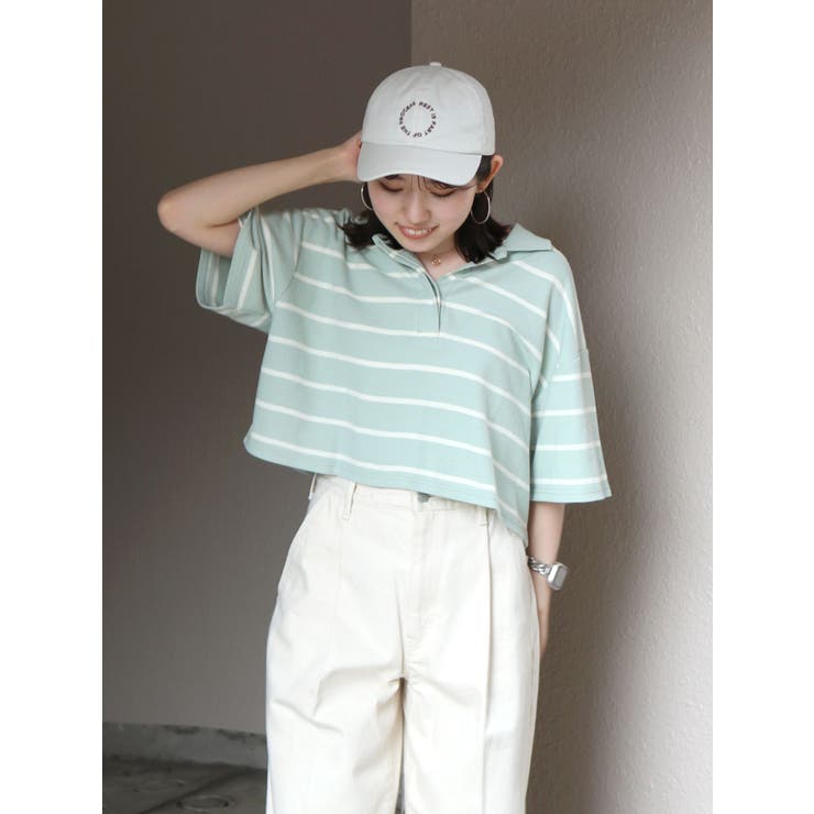 グリーン | ワイドデザインポロシャツ | Ungrid