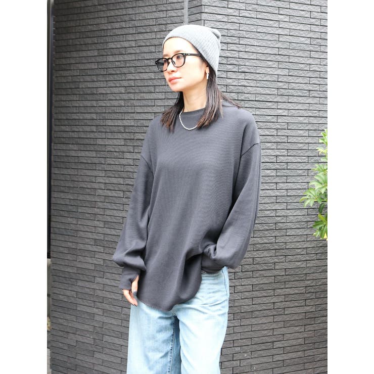 WEB限定】スリーブボリュームワッフルロングスリーブTee[品番
