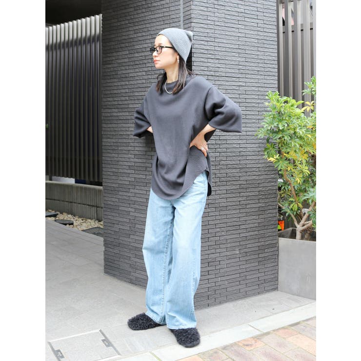 WEB限定】スリーブボリュームワッフルロングスリーブTee[品番