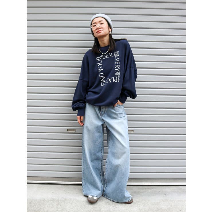 WEB限定】刺繍ロゴルーズスウェット[品番：MKSW0059367]｜Ungrid
