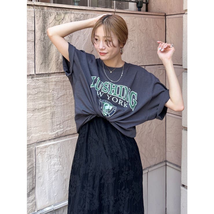 チャコールグレー | カレッジロゴビッグTee | Ungrid